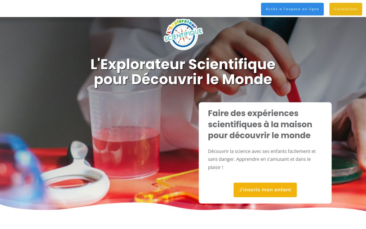 Page d'accueil de L'Explorateur Scientifique
